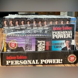 Vintage Anthony Robbins Personal Power Cassette Set + Journal & Summary Cards